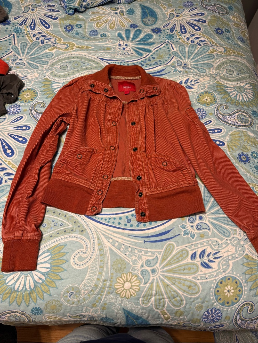 Mossimo Supply Co. Corduroy Bomber Jacket in Rust